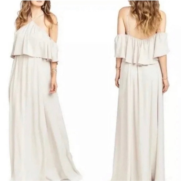 Show Me Your Mumu Cream Halter Off-Shoulder Maxi Dress – Ethereal & Romantic NWT - Picture 1 of 5